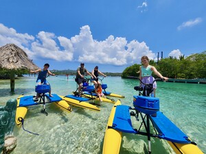 Roatan Hydrobike Adventure, Reef Snorkeling, and Beach Break Excursion 	